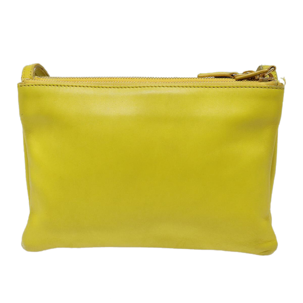 ヴィンテージ☆CELINE☆トリオペルバケットショルダーバッグ CELINE Trio Large Shoulder Bag Leather Yellow Gold Auth