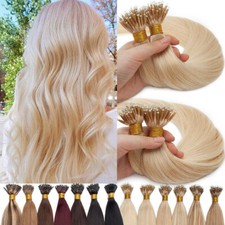 Nano Ring Hair Extensions Nano Beads Link Real Remy Human Hair Full Head Thick1g