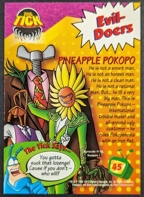 The Tick Pineapple Pokopo 1995 Fleer Ultra Fox Kids Cartoon Card