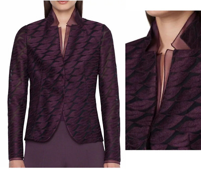 Nwt $5k AKRIS Aiana Lip Embroidered Semisheer Blazer IT 48 US 12 UK 16 vamp