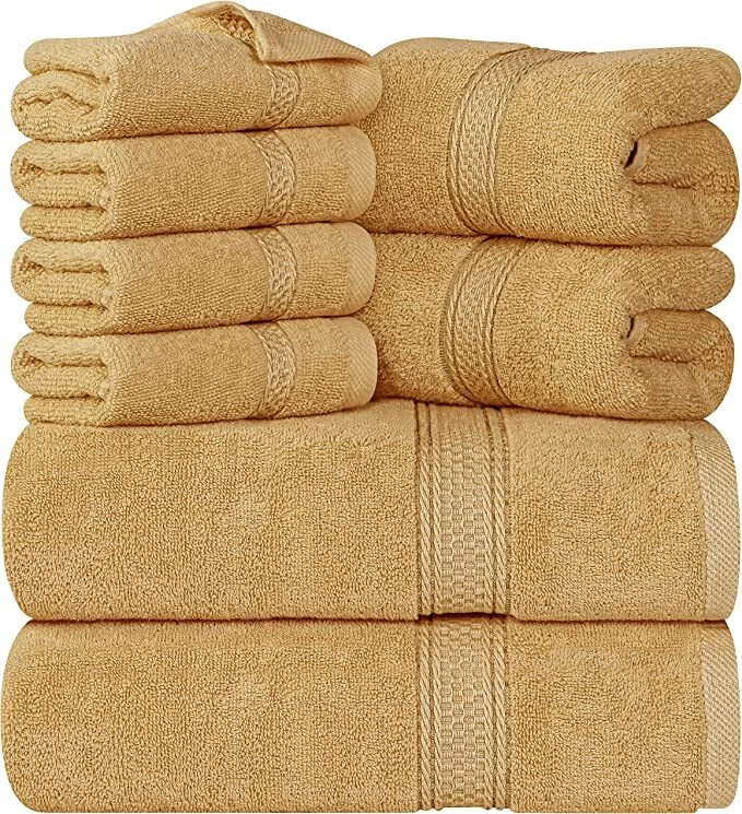 Towel Set 600 GSM 8Pc - 2 Bath Towels 2 Hand Towels 4 Washcloths Utopia Towels - Image 4 of 4