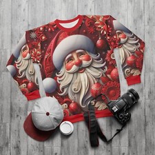 Ugly Cute Holiday Santa Unisex Sweatshirt / Festive Christmas Sweatshirt