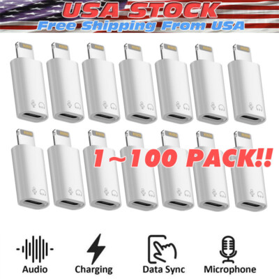 #ad USB Type C Female to iOS Male Adapter For iPhone 14 13 12 11 XR XS SE 3 lot $138.04