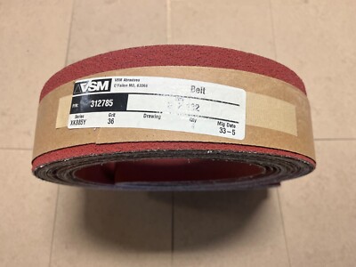 VSM  Abrasive Belts, 36 Grit ceramic Y-wt 3'' x 132'' 4 PACK!!