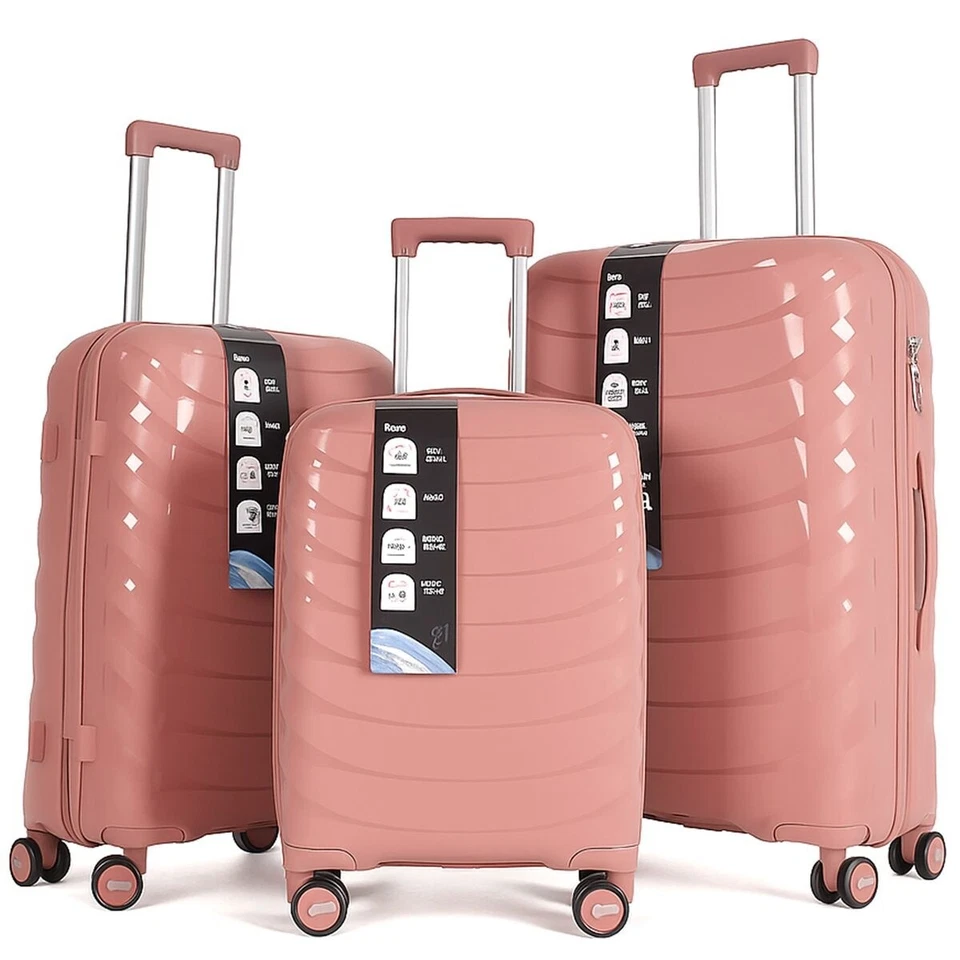 3-teiliges Hartschalen Kofferset mit 360° gummierten Rollen ultraleicht robust - Bild 3 von 4