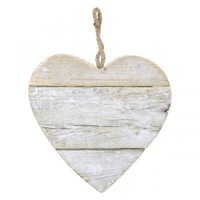 Holz Herz Weiß Shabby Chic Deko HäNgend Landhaus 20Cm