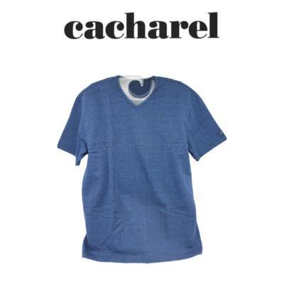 T-Shirt M/Kurz V-Ausschnitt, (Viskose), Herren, blau 903352 Cacharel Homme