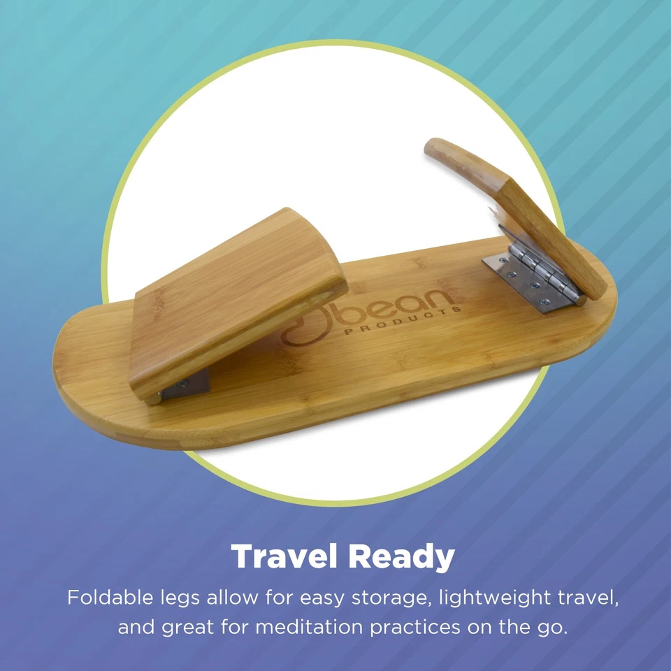 Folding Meditation Bench - Portable Bamboo Kneeling Chair for Deep Meditation - Image 4 of 4