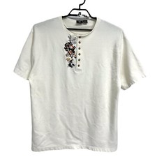Warner Bros. Studio Store Men's Short Sleeve Bugs Bunny Half Button T Shirt L