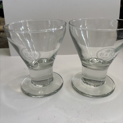 A 2 Pc Set Of B & B Liqueur Rock Collectible Glass, 4'' Tall