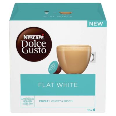 NESCAFE Dolce Gusto Flat White Coffee Capsules Pack of 16 Creamy Blend