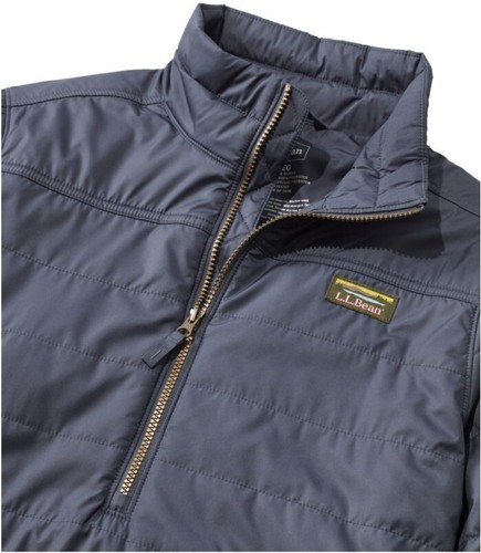 L.L Bean Men's Mountain Classic Puffer Pullover Jacket Sz M Gunmetal Gray NWT - Picture 2 of 6
