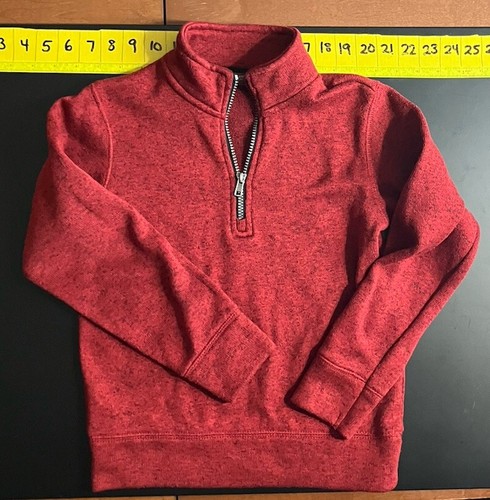2 PC LOT Boys 8/S Arizona Quarter-Zip Red Pullover Sweater & Fruit of the Loom T - Picture 6 of 8