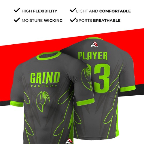 Custom Personalized Sports Jersey for Men Women Grindfactory - Flag Football - Picture 6 of 7