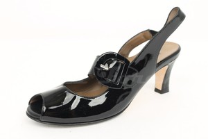 Womens-ANYI-LU-black-patent-leather-Mary-Jane-slingback-sandals-sz-5
