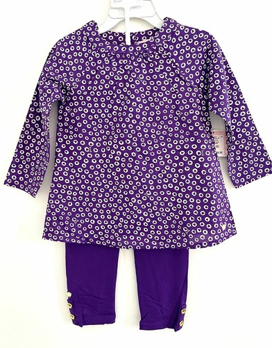 Juicy Couture Baby Girl 2-pc Legging Set Heart Print Purple White 18-24M NWT $88