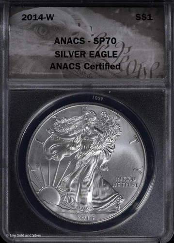 2014 W $1 American Silver Eagle ANACS SP 70 (BU Uncirculated) ASE
