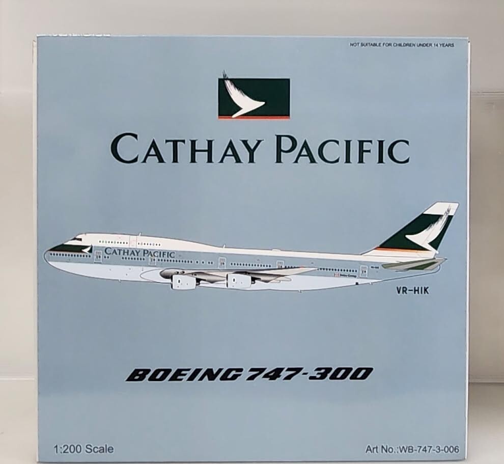 JFox Models Boeing 747-300 cathay Pacific VR-HIK (with stand) Ref