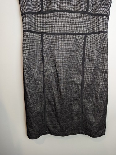 Abito Ann Taylor donna taglia 12 nero mini pied de poule senza maniche tubino carriera - Foto 4 di 14