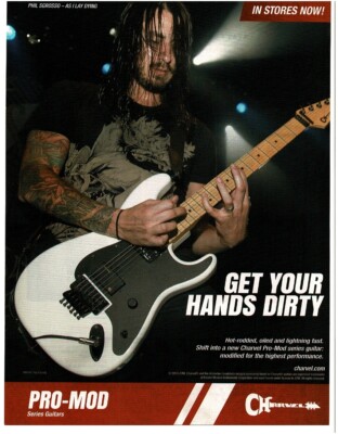 2013 CHARVEL Pro-Mod white Electric Guitar PHIL SGROSSO magazine print ad