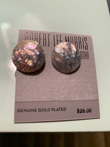 $28 Robert Lee Morris MOP Stud Earrings A125 - 第 3/4 張圖片