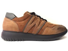 SCARPE SNEAKERS CASUAL UOMO MELLUSO WALK 1945 PELLE MARRONE ORIGINALE AI NEW