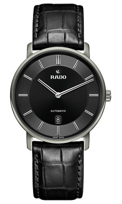 New Rado Diamaster Thinline Automatic Ceramos  Black Dial Men's Watch R14067166
