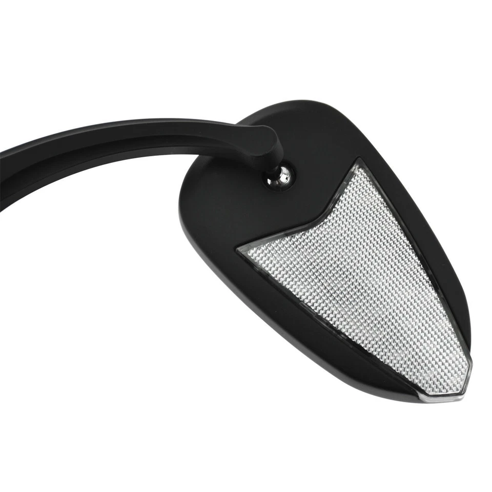 Black Mirror with Amber LED Turn Signal Fit For Harley Dyna FXDF Road King 14-up — 第 4/4 张图片