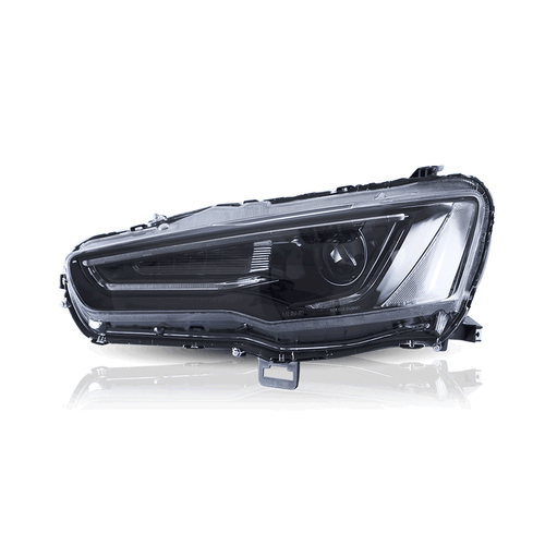 VLAND Pair LED Headlights For Mitsubishi Lancer / EVO X 2008-2017 w/ Demon Eyes - Picture 9 of 13