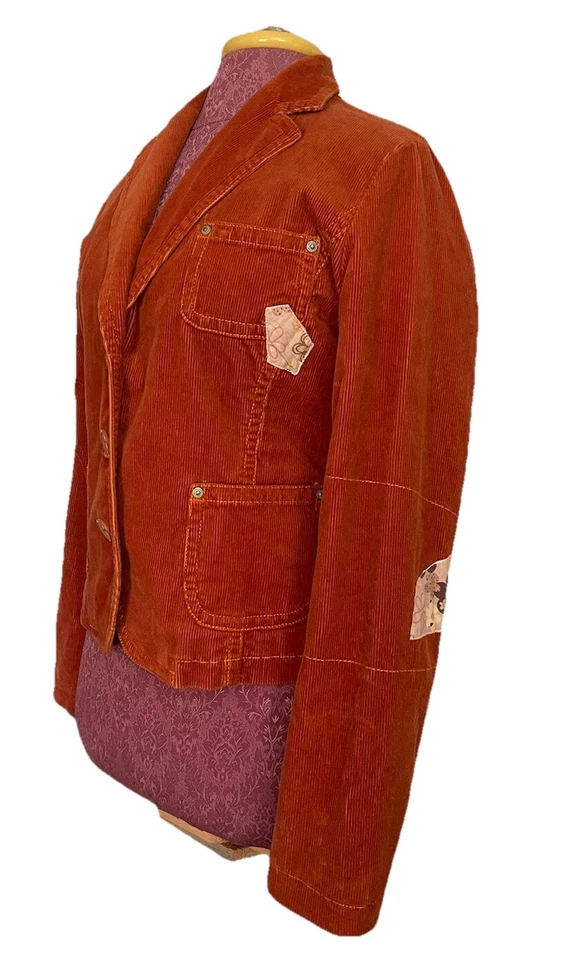 Chaqueta Blazer Picasso Jeans Para Mujer Pana Naranja Talla L Foto 2 de 4