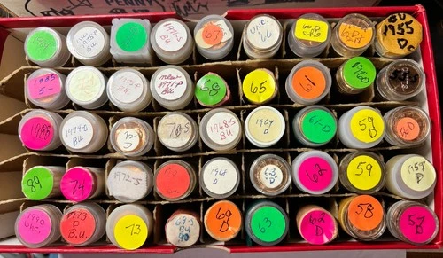 1955-d-1990 Lincoln Cent Roll Lot 45 BU Rolls. ALL Different Dates!