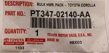 Toyota Genuine Parts PT347-02140-AA Service Component,Hardware Kit