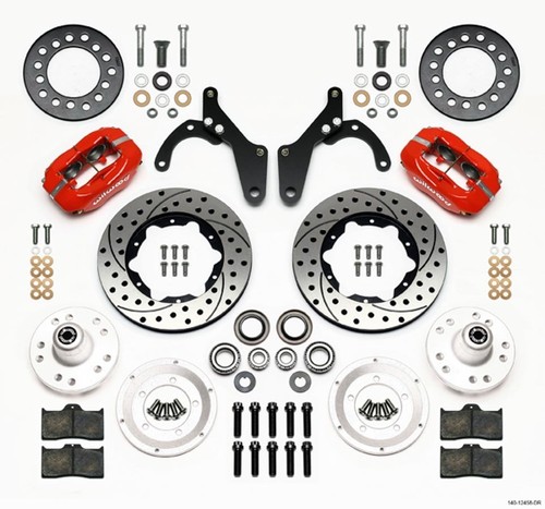 Wilwood for Forged Dynalite Front Kit 11.00in Drill-Red 59-64 Chevy Impala /