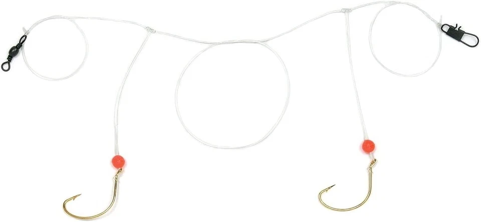 2 Packs Sea Striker DPR7 Pompano Rig-Double, #4 Gold, Wide Gap Hook - Image 3 of 4