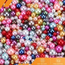 800pcs - Faux Pearl for Crafting 3-8mm No Hole ABS Round Pearls Beads Multicolor