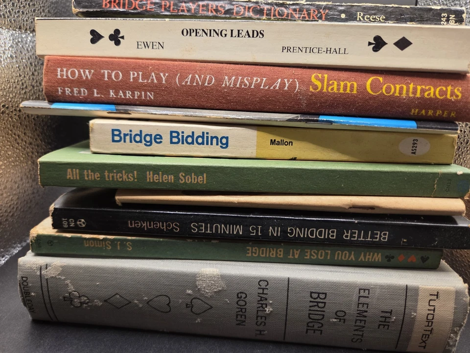 Lot Of 10 Vintage Bridge Instructional Game Play Books Intermediate/ Advanced Foto 4 de 4