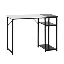 40" Computer Desk w/ Storage Shelves Space Saving Black Frame Home Office Table