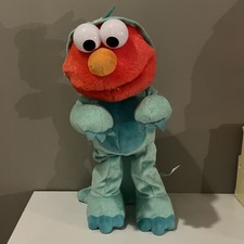 Sesame Street Tickle Me Elmo Dino Dinosaur Stomp Dancing Plush Toy Tested Works