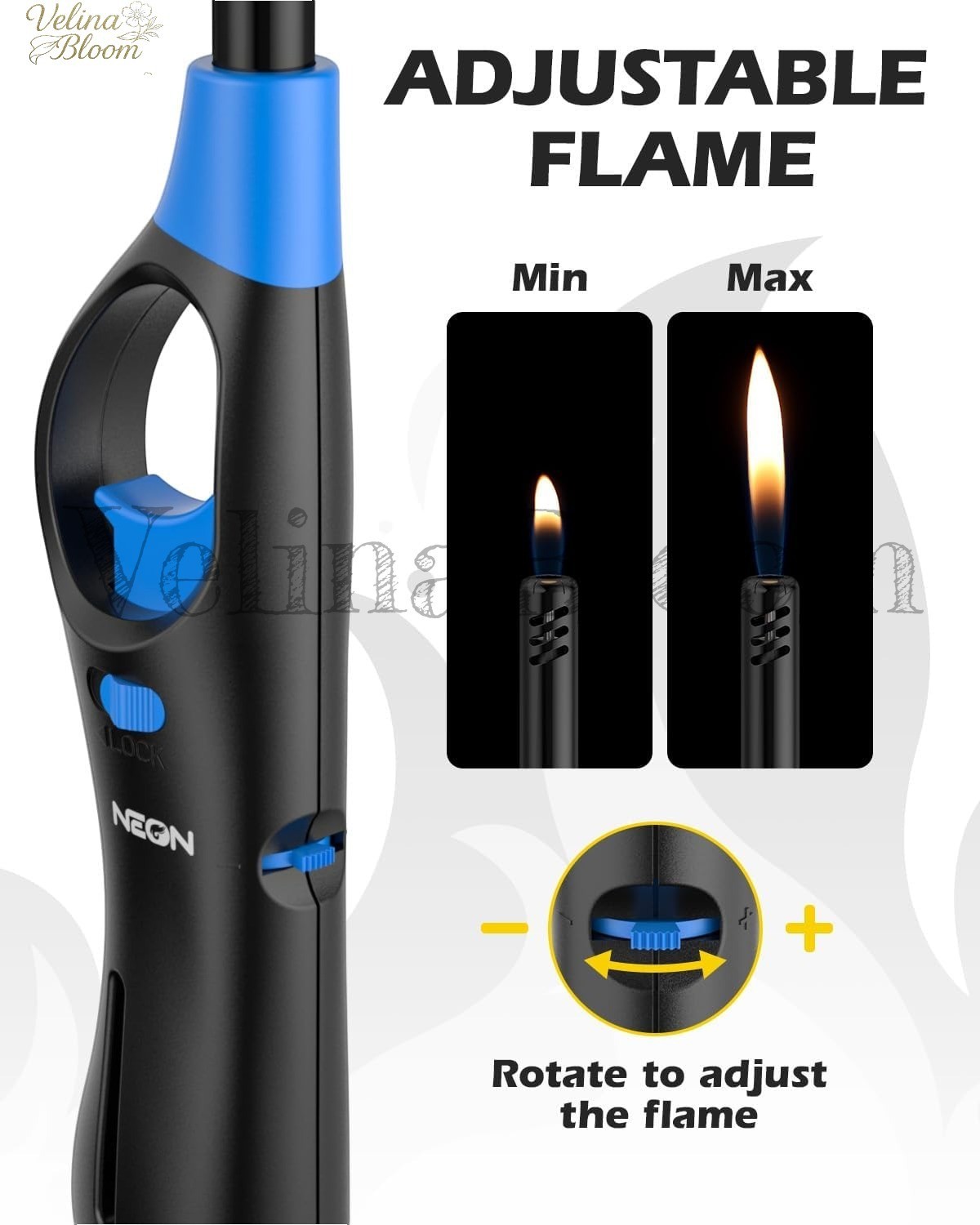 Neon Lighters Multi-purpose Refillable Fire place Grill Gas Stove BBQ (6 Packs)