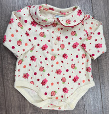Baby Girl Clothes Vintage Simply Basic 0-3 Month Apple Flower Bodysuit
