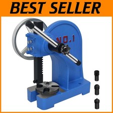 1 Ton Manual Arbor Press with Ratchet Leverage & Movable Anvil - 5.5" Height