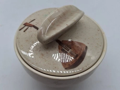 Vintage Sugar Pot Jar Red Wing Lute Pottery with Lid 3 1/2 inches