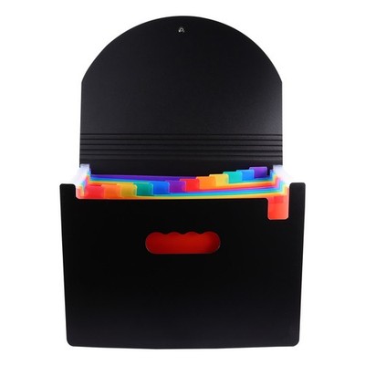 Reusable Plastic Multilayer Expanding File Folder Black Paper Holder