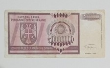 Croatia-Srpska Krajina-KNIN-5000000 dinara-1993-VF