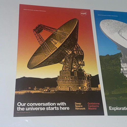 NASA Deep Space Network Goldstone Canberra Madrid Lot of 2 Poster Prints - Picture 2 of 4