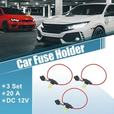 3 Set DC 12V Car ATC Blade Style Inline Mini Fuse Holder with 20A Mini Fuse