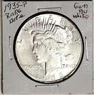 1935 Better Date Peace Dollar All White Gem BU Old Collection No Reserve