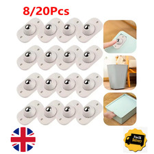 8/20Pack Mini Swivel Caster Wheels &ndash; Self-Adhesive Stainless Steel Rollers Set