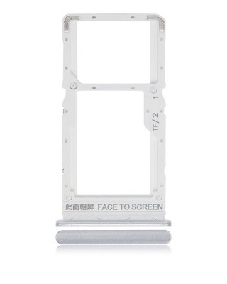 Dual Sim Card Tray Compatible For Xiaomi Redmi Note 10 5G (Chrome Silver)