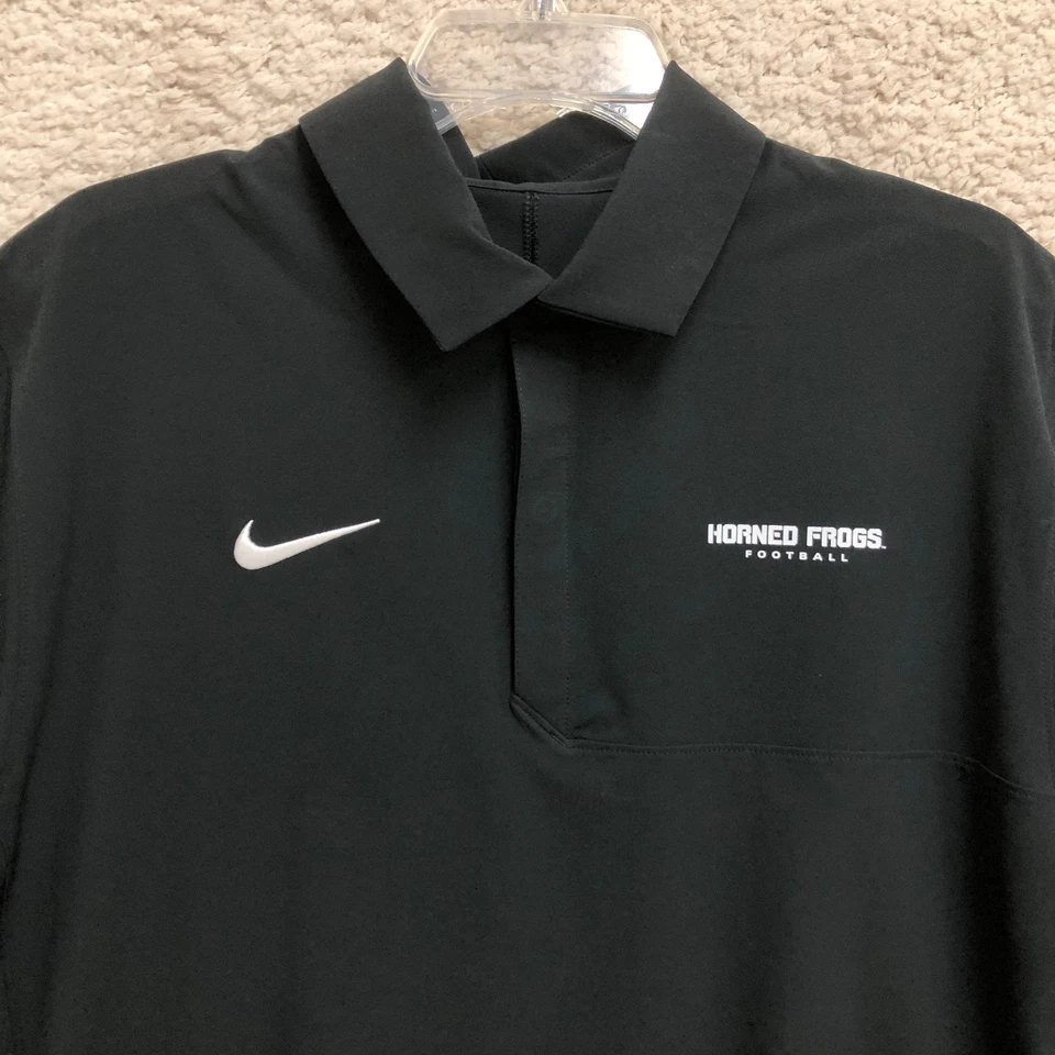 NEW Nike TCU Horned Frogs Polo Shirt Large Coach Black Big 12 Conference Mens L - Image 2 of 4